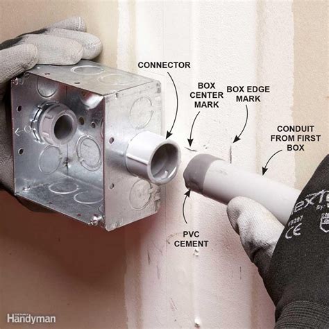 2 conduits going into electrical box|pvc pipe to electrical box.